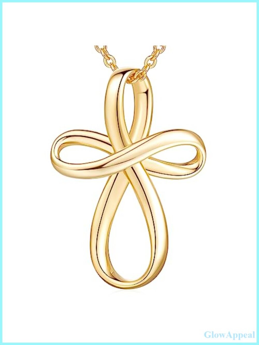 14K Gold Plated Cross Necklace Women Adjustable Pendant